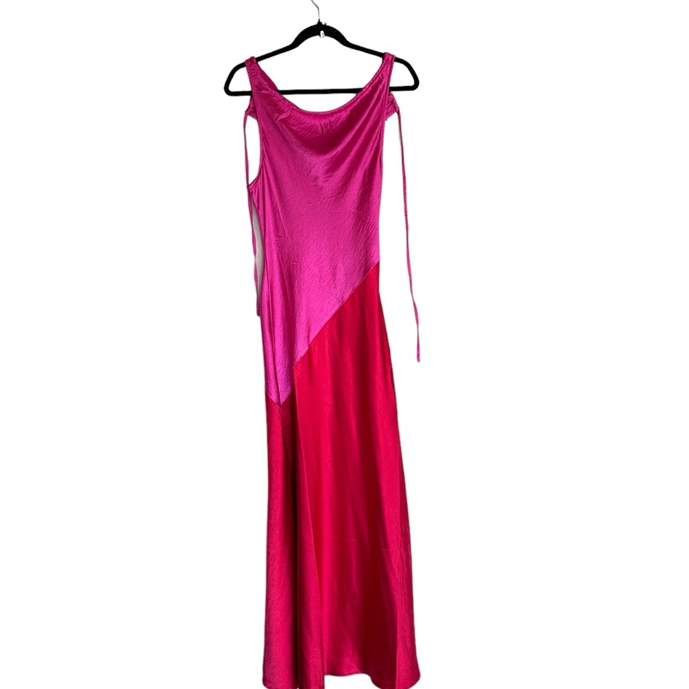 NWT Sugarlips Colorblock Satin Midi Dress - Picture 8 of 9